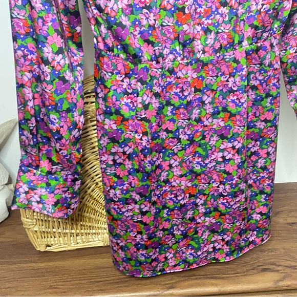 ZARA - Pink Floral Mini Wrap Dress - Size S - Picture 9 of 13